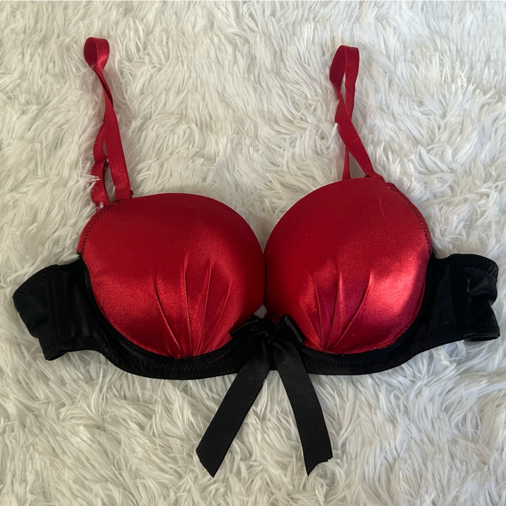 Red and Black Push up Bra
